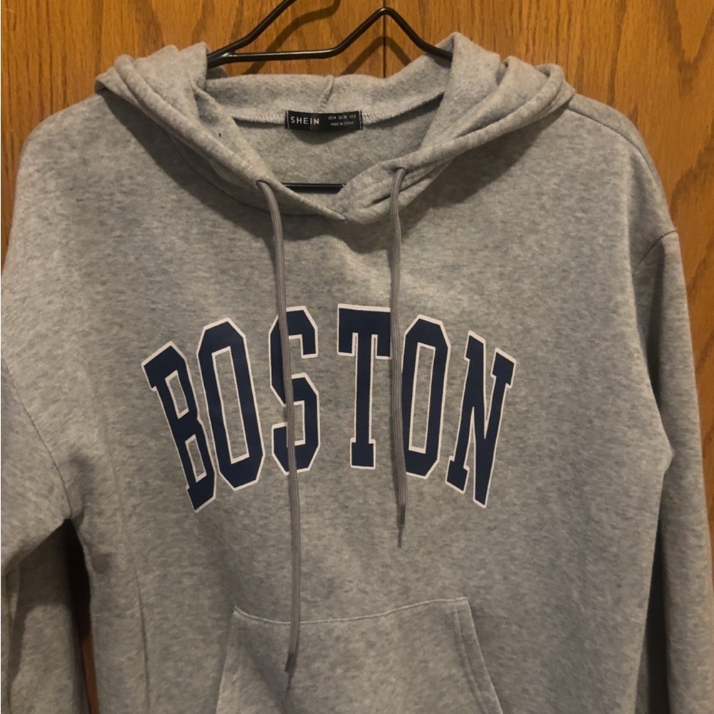 SHEIN Gray Boston Hoodie